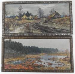 Tableau HST (2pcs) - Paysage - signé WELLENS Charles
