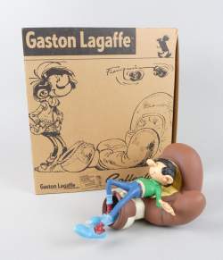 BD : Franquin figurine en résine - Gaston Lagaffe sur le gant de boxe - édition Plastoy Collectoys Marsu 2009