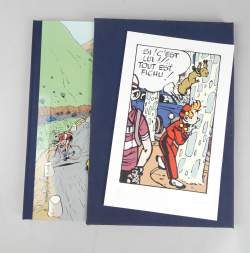 BD : Spirou , Dupuis : Tirage de luxe 1987 - La mauvaise tête - avec sérigraphie 65/975 signée Franquin (Très très bon état)