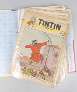BD : Périodique journal de TINTIN sur la période 1946 à 1949 (34pcs) (état correct , 10oct46 et 14nov46 incomplets , 18nov46 en double)