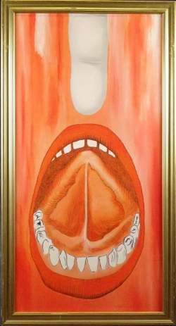 Tableau HST -Bouche- signé VAN DE WOUWER Roger Tableau HST -Bouche- signé VAN DE WOUWER Roger