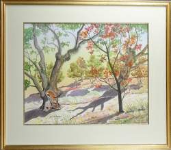 Tableau: Aquarelle -Le vieil ormeau- signé ROUGE Paul Tableau: Aquarelle -Le vieil ormeau- signé ROUGE Paul