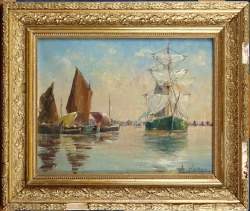 Tableau HST -Marine- signé JABONEAU Albert Tableau HST -Marine- signé JABONEAU Albert