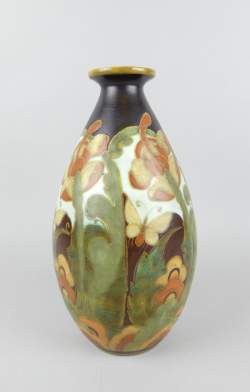 Céramique : Vase Boch Keramis en faïence atelier de fantaisie circa 1934 monogrammé BP