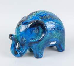 Sculpture : Céramique camaïeu bleu - éléphant - signé LONDI Aldo Sculpture : Céramique camaïeu bleu - éléphant - signé LONDI Aldo