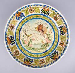 Céramique : Plat BOCH Frères La Louvière F1154 décor peint monog. VB BONUZZI Vittorio Céramique : Plat BOCH Frères La Louvière F1154 décor peint monog. VB BONUZZI Vittorio
