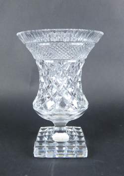 Verrerie : Coupe en cristal taillé forme médicis étiquette Val Saint Lambert