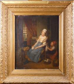 Tableau HST marouflée sur bois - Jeunes femmes - signé WILLEMS Florent Tableau HST marouflée sur bois - Jeunes femmes - signé WILLEMS Florent