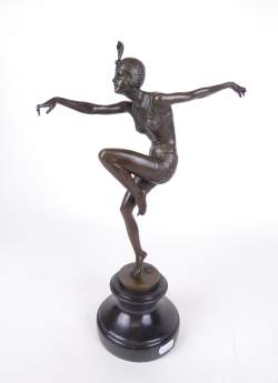 Sculpture : Bronze patine brune - Danseuse des années folles - signé d'après PREISS Ferdinand Sculpture : Bronze patine brune - Danseuse des années folles - signé d'après PREISS Ferdinand