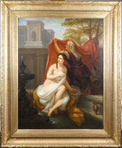 Tableau HSB - Bethsabée au bain - daté 1868 signé PICQUE Charles Louis Tableau HSB - Bethsabée au bain - daté 1868 signé PICQUE Charles Louis