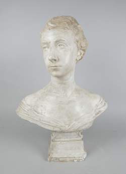 Sculpture : Buste de femme en plâtre (usure , ecl) daté 1916 signé MASCRE Louis Sculpture : Buste de femme en plâtre (usure , ecl) daté 1916 signé MASCRE Louis