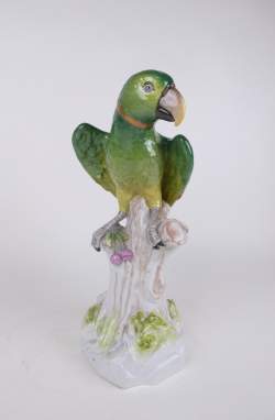 Céramique : Porcelaine de Dresde (rest) - perruche Grand Alexandre -