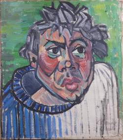 Tableau HST (pt trou , usure) - Portrait de Emile HECQ - signé BERNARD Claude Tableau HST (pt trou , usure) - Portrait de Emile HECQ - signé BERNARD Claude