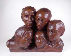 Sculpture : plâtre d'atelier patine brune (egr) - La famille - signé WASTERLAIN Georges Sculpture : plâtre d'atelier patine brune (egr) - La famille - signé WASTERLAIN Georges