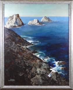 Tableau HST - Bord de mer - signé STAQUET Lucien Tableau HST - Bord de mer - signé STAQUET Lucien