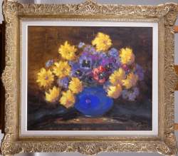 Tableau HSP - Vase aux fleurs - signé BIRON Clémence Tableau HSP - Vase aux fleurs - signé BIRON Clémence