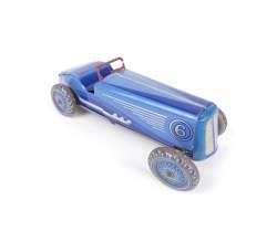 Jouet : Voiture de course mécanique en tôle lithographiée METTOY made in Gt Britain N° 6 (usures , mqe) circa 1930