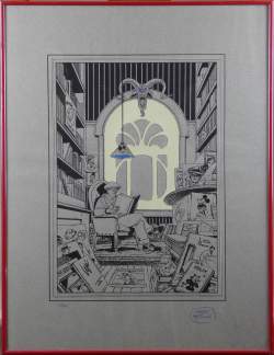 BD : Sérigraphie réhaussée - Le reflet - 24/70 signé RENIER Marc BD : Sérigraphie réhaussée - Le reflet - 24/70 signé RENIER Marc