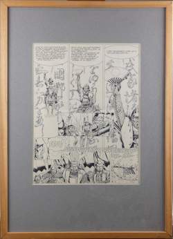 BD : Encre rehauts de gouache planche N°30 Kogaratsu - Le printemps écartelé - daté 86 signé MICHETZ pseudo de DE GROIDE Marc