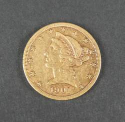 Collection : Pièce de monnaie de 5 dollars Or type - Liberty -