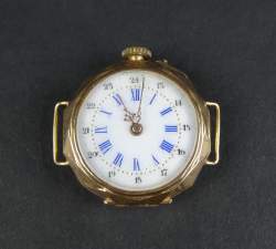 Bijou : Montre de col transformée en bracelet cuvette extérieure en or jaune 18K mouvement à remontoir (en état)