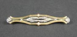 Bijou : Broche barrette en or jaune 18K sertie d'éclats de diamants