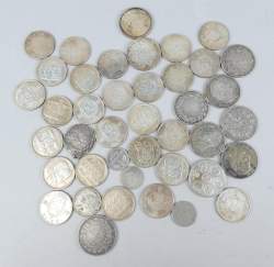Collection de pièces de monnaie : beau petit lot de pièces en argent belges et françaises (avec pièce de 5FF 1829 D)