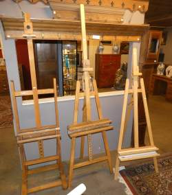 Meuble: Chevalets en bois (3pcs) à pinces réglables H:+/-190cm