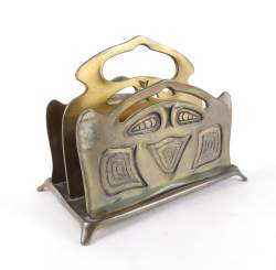 Objet: Porte-lettres de style Art Nouveau en bronze 11x17x10cm