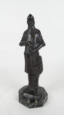 Sculpture: Bronze -Chevalier de croisade- anonyme XIXeS H:26,5cm sur socle en ma