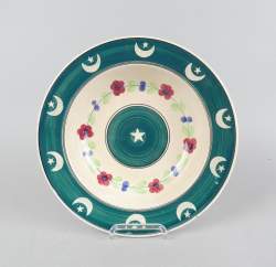 Céramique: assiette (défaut) en faïence de Nimy à décor oriental/islamique Diam: