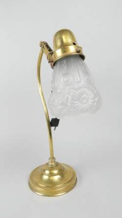 Luminaire: Lampe de bureau en bronze avec bobèche hauteur réglable H:45cm