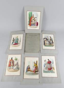 Estampe: Lot de gravures rehaussées de Bourdet (38pcs) dont: Papelse Jeanne, Pap
