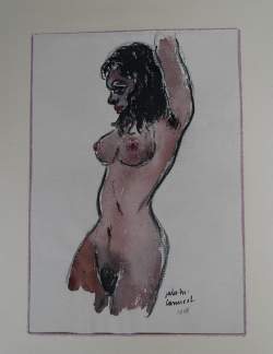Tableau: Dessin Technique mixte -Femme nue- daté 1948 signé CANNEEL Jules Marie Tableau: Dessin Technique mixte -Femme nue- daté 1948 signé CANNEEL Jules Marie