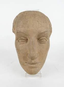 Sculpture: Terre cuite -Visage de femme- dédicacé et signé DUBIE Edmond Sculpture: Terre cuite -Visage de femme- dédicacé et signé DUBIE Edmond