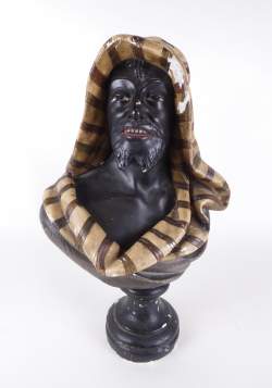 Sculpture: Buste Orientaliste en plâtre (acc, mq) H:58cm