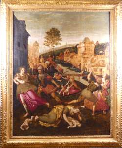 Tableau HSB -Massacre des Innocents- école Pays-Bas ou Allemagne fin 16e/déb 17e Tableau HSB -Massacre des Innocents- école Pays-Bas ou Allemagne fin 16e/déb 17e