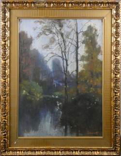 Tableau HSP -Paysage- signé LECOMTE Emile