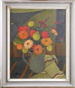 Tableau HST -Bouquet de fleurs- signé LEROY Simone