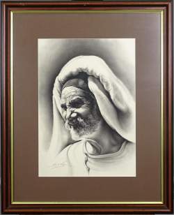 Tableau: Fusain (4) -La vie n'a pas d'âge- signé DE VIGNE Guy +/-35,5x48cm cadre Tableau: Fusain (4) -La vie n'a pas d'âge- signé DE VIGNE Guy +/-35,5x48cm cadre