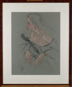 Tableau: dessin technique mixte -Musique intérieure- monogrammé DE KEERSMAEKER J Tableau: dessin technique mixte -Musique intérieure- monogrammé DE KEERSMAEKER J