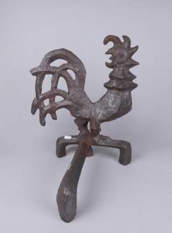 Sculpture: Brutaliste en fonte -coq formant chenet- HERMANSSON Olle (20eS) ed Hu