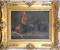 Tableau HST (rest) -nature morte- monog. CH d'après 1 tableau de CHARDIN Jean Si