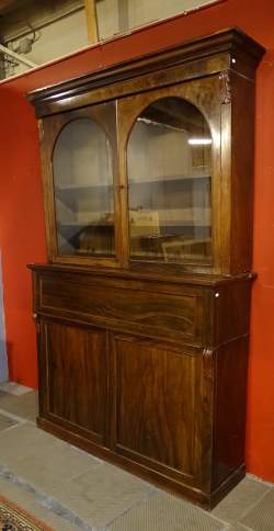 Meuble: vitrine anglaise 2 corps en palissandre 19eS (mq)