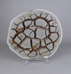 Minéraux : Importante Septaria (chev) sur support en acier