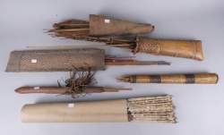 Africain : Lot de carquois et flèches majoritairement du Congo