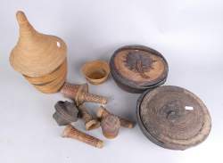 Africain : Lot de paniers ethnographies diverses (+/ - 8pcs)