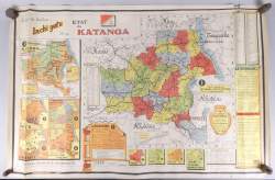 Objet : Carte de l'Etat du KANTAGA circa 1960 (pt déchirures , pliures) par Louis DRESEN