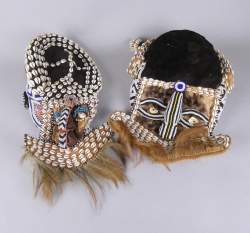 Africain : 2 Masques funéraires Kuba Congo