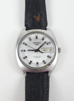 Bijou : Montre bracelet d'homme LONGINES CONQUEST Ultronic mvt à quartz (ne fonctionne pas) boitier acier bracelet (usure)